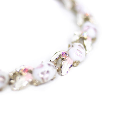 Vintage White Confetti Lucite with Iridescent Pink Specks Necklace by Coro - Vintage Meet Modern Vintage Jewelry - Chicago, Illinois - #oldhollywoodglamour #vintagemeetmodern #designervintage #jewelrybox #antiquejewelry #vintagejewelry