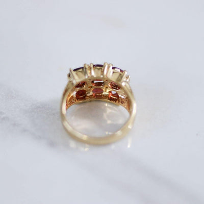 Vintage Garnet Wide Band Ring by Unsigned Beauty - Vintage Meet Modern Vintage Jewelry - Chicago, Illinois - #oldhollywoodglamour #vintagemeetmodern #designervintage #jewelrybox #antiquejewelry #vintagejewelry