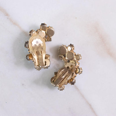 Vintage Golden Aurora Borealis Ear Crawler Earrings by Unsigned Beauty - Vintage Meet Modern Vintage Jewelry - Chicago, Illinois - #oldhollywoodglamour #vintagemeetmodern #designervintage #jewelrybox #antiquejewelry #vintagejewelry