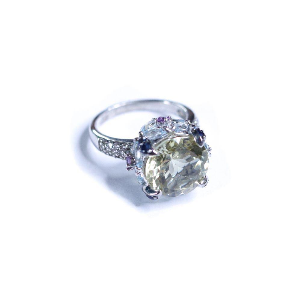 Vintage Citrine, Amethyst, Sapphire, Aquamarine Statement Ring