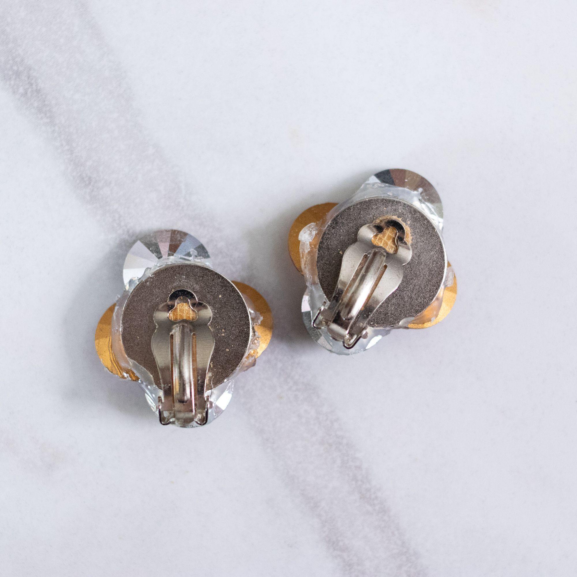 Vintage Pink Rivoli Rhinestone Statement Earrings by Unsigned Beauty - Vintage Meet Modern Vintage Jewelry - Chicago, Illinois - #oldhollywoodglamour #vintagemeetmodern #designervintage #jewelrybox #antiquejewelry #vintagejewelry