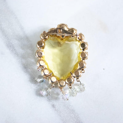 Vintage Yellow Crystal Heat Brooch with Cha Cha Aurora Borealis Crystal Beads by Unsigned Beauty - Vintage Meet Modern Vintage Jewelry - Chicago, Illinois - #oldhollywoodglamour #vintagemeetmodern #designervintage #jewelrybox #antiquejewelry #vintagejewelry