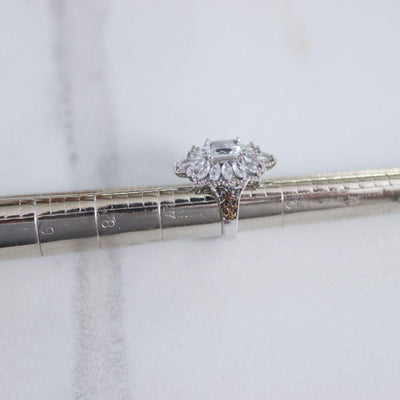 Vintage Art Deco Style White Tourmaline Cocktail Statement Ring by Unsigned Beauty - Vintage Meet Modern Vintage Jewelry - Chicago, Illinois - #oldhollywoodglamour #vintagemeetmodern #designervintage #jewelrybox #antiquejewelry #vintagejewelry