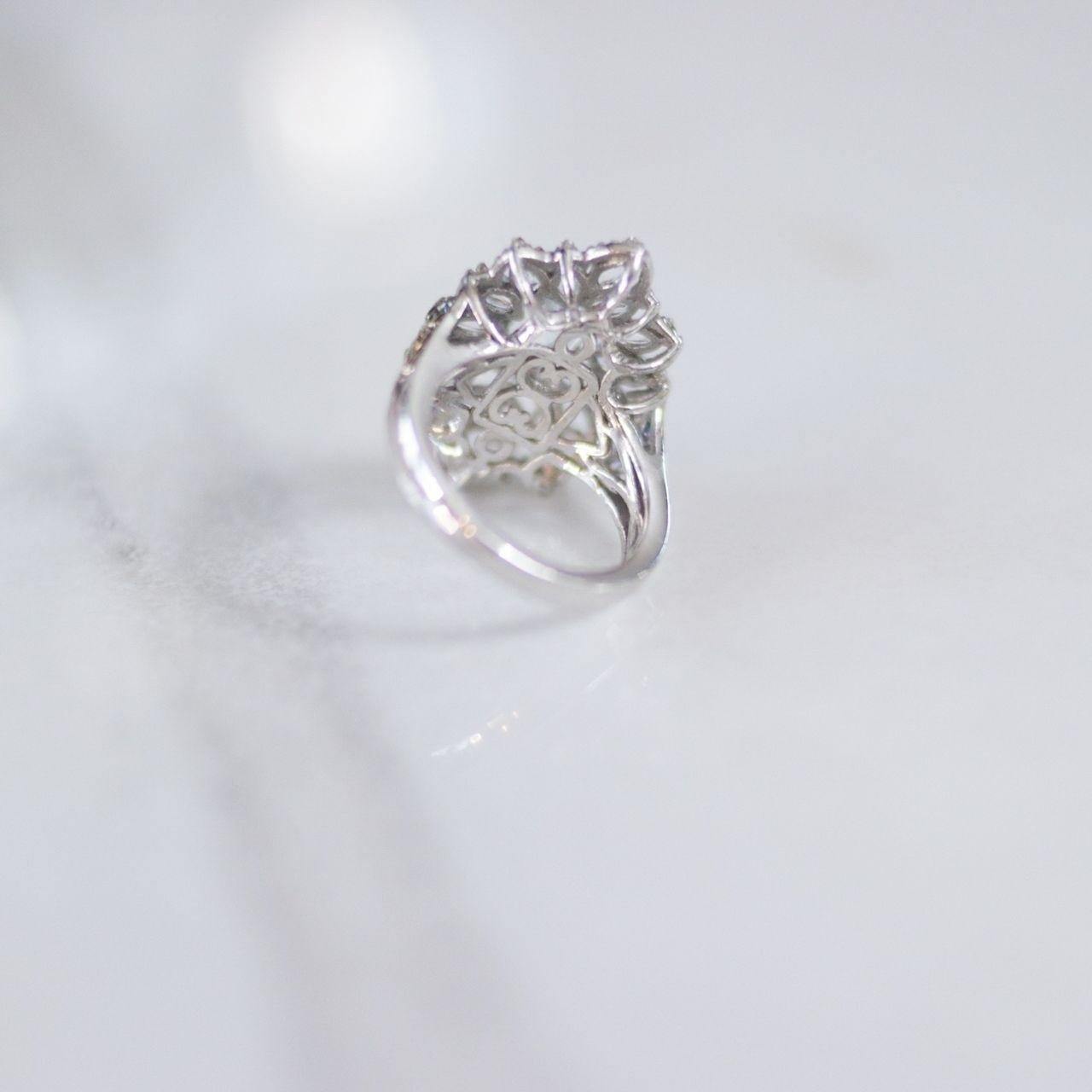 Vintage Art Deco Style White Tourmaline Cocktail Statement Ring by Unsigned Beauty - Vintage Meet Modern Vintage Jewelry - Chicago, Illinois - #oldhollywoodglamour #vintagemeetmodern #designervintage #jewelrybox #antiquejewelry #vintagejewelry