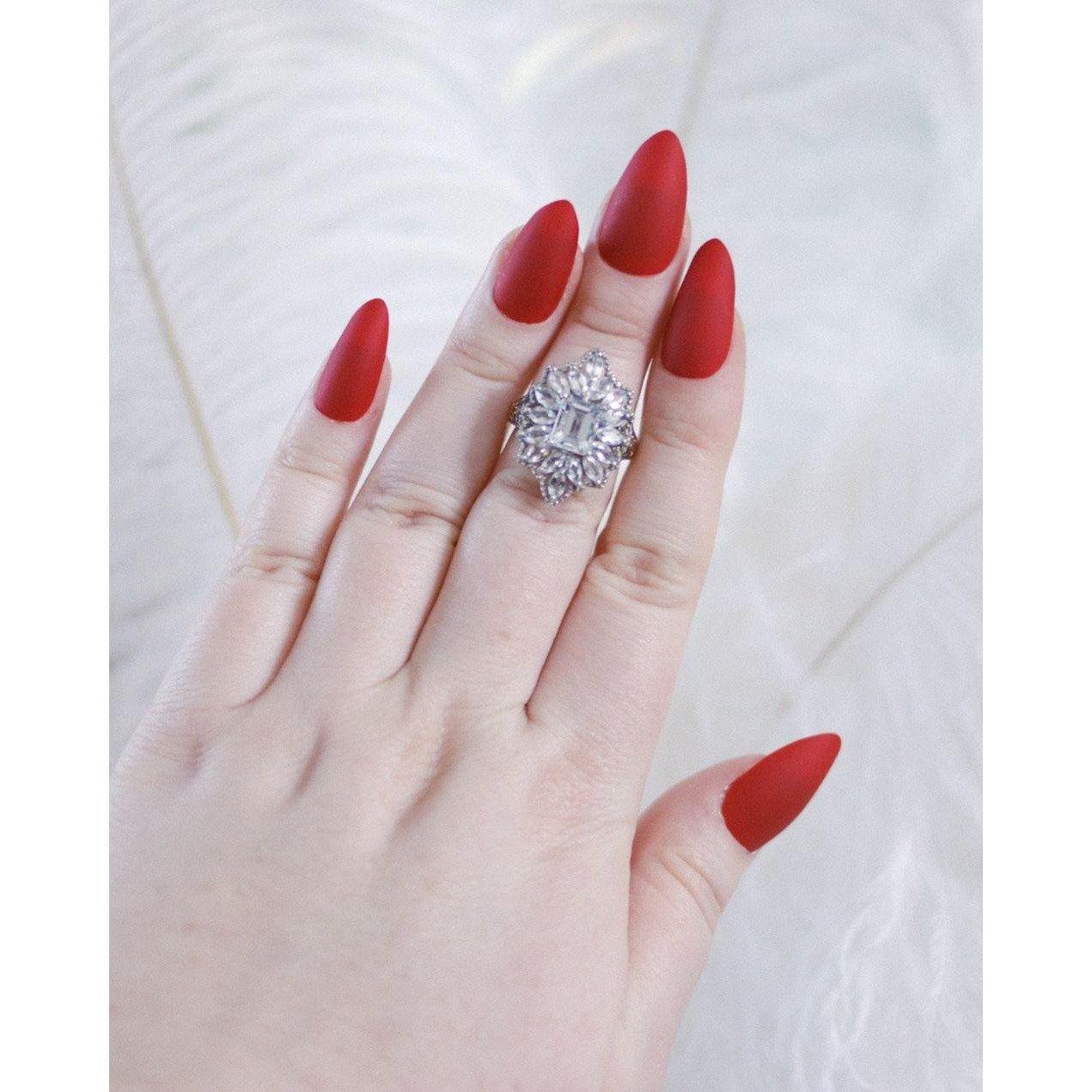 Vintage Art Deco Style White Tourmaline Cocktail Statement Ring by Unsigned Beauty - Vintage Meet Modern Vintage Jewelry - Chicago, Illinois - #oldhollywoodglamour #vintagemeetmodern #designervintage #jewelrybox #antiquejewelry #vintagejewelry