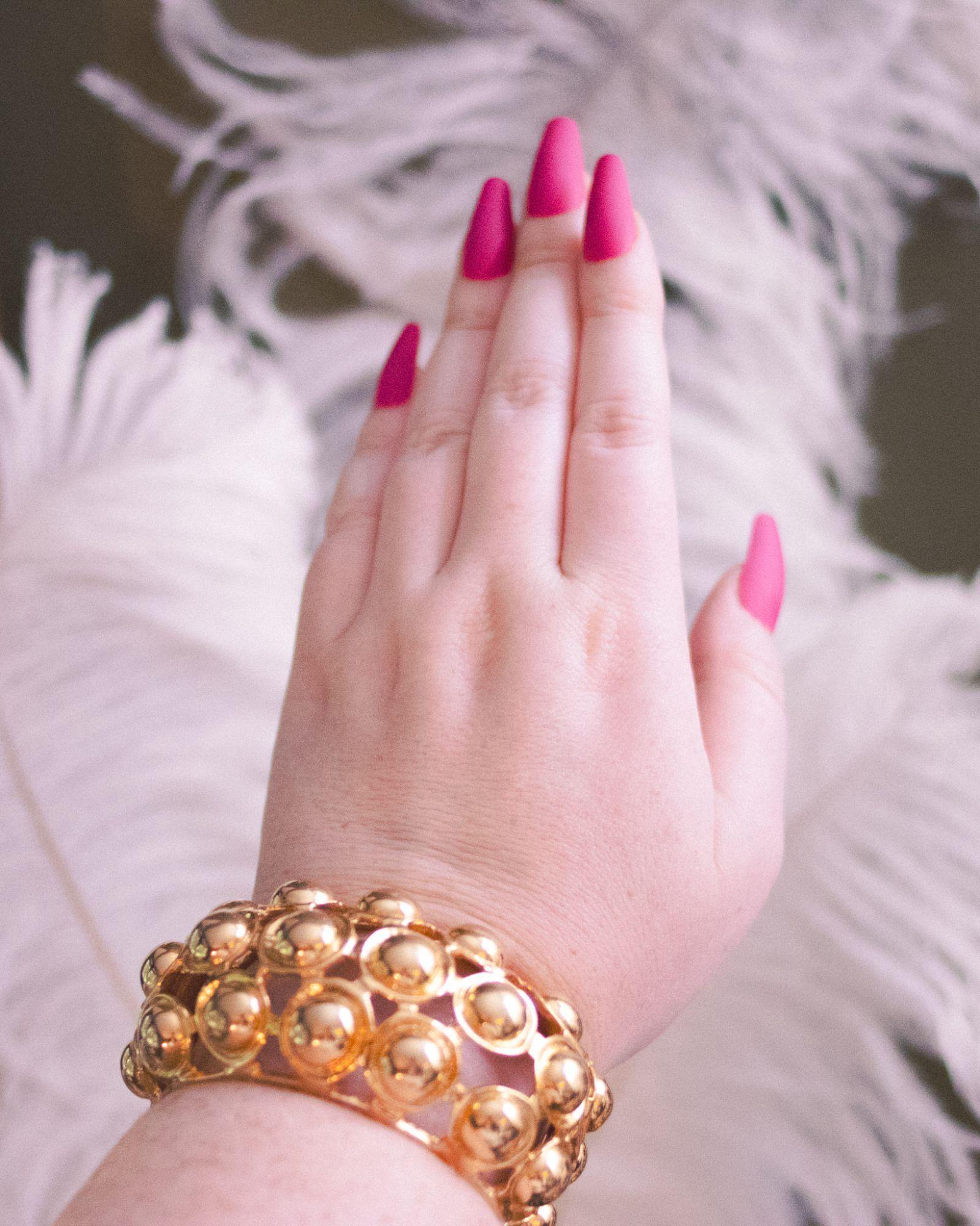 Vintage Kenneth Jay Lane Gold Bead Cuff Bracelet by Kenneth Jay Lane - Vintage Meet Modern Vintage Jewelry - Chicago, Illinois - #oldhollywoodglamour #vintagemeetmodern #designervintage #jewelrybox #antiquejewelry #vintagejewelry