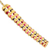 Vintage Gold Leaf Bracelet with Pink, Red, Purple Beads by Unsigned Beauty - Vintage Meet Modern Vintage Jewelry - Chicago, Illinois - #oldhollywoodglamour #vintagemeetmodern #designervintage #jewelrybox #antiquejewelry #vintagejewelry