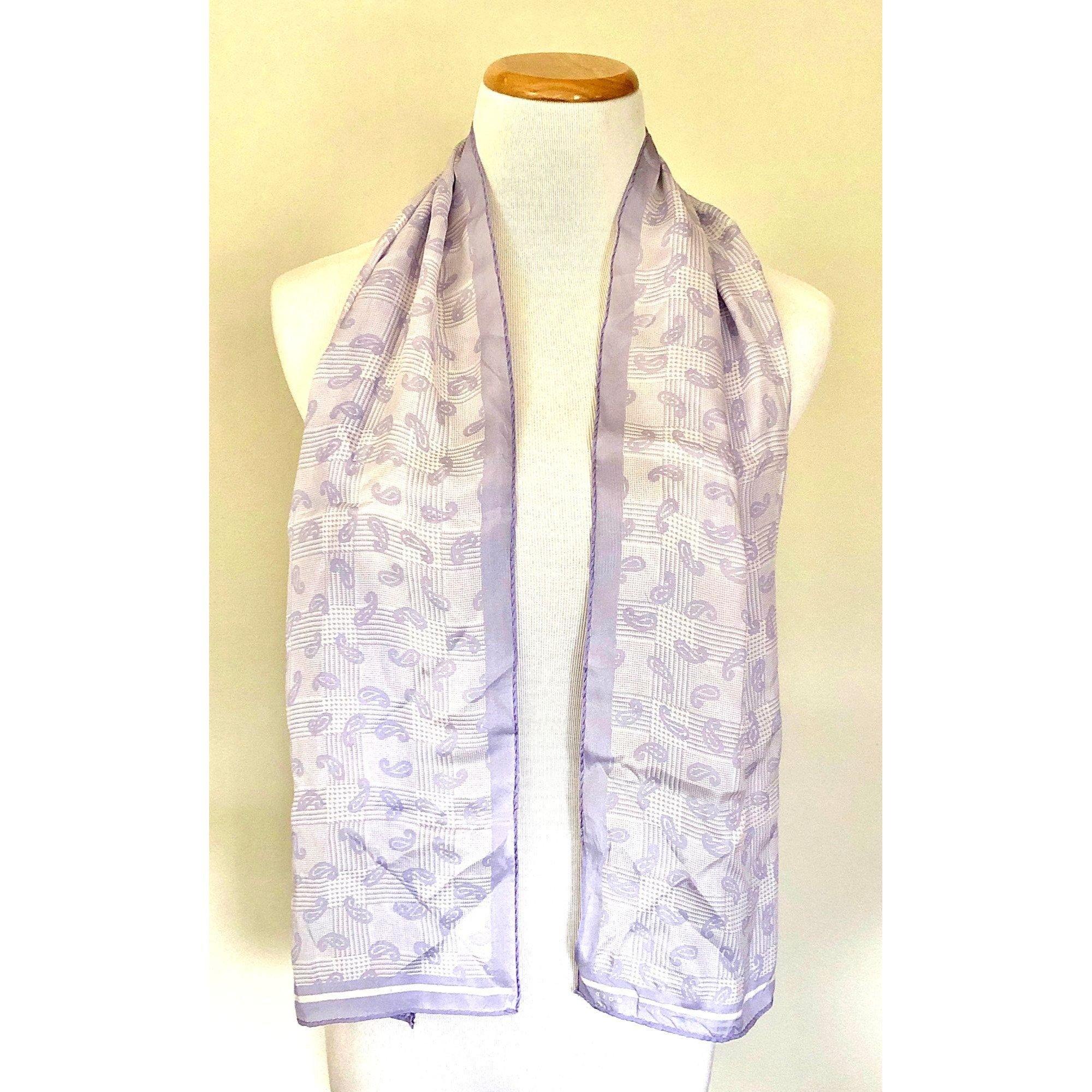 Vintage Elaine Gold Lavender Paisley Silk Scarf by Elaine Gold - Vintage Meet Modern Vintage Jewelry - Chicago, Illinois - #oldhollywoodglamour #vintagemeetmodern #designervintage #jewelrybox #antiquejewelry #vintagejewelry