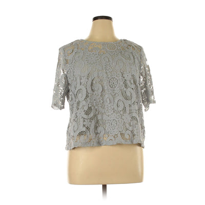 Nanette Lepore 3/4 Sleeve Gray Lace Blouse by Nanette Lepore - Vintage Meet Modern Vintage Jewelry - Chicago, Illinois - #oldhollywoodglamour #vintagemeetmodern #designervintage #jewelrybox #antiquejewelry #vintagejewelry