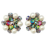 Vintage Laguna Pearl and Smoke Aurora Borealis Cluster Earrings by Laguna - Vintage Meet Modern Vintage Jewelry - Chicago, Illinois - #oldhollywoodglamour #vintagemeetmodern #designervintage #jewelrybox #antiquejewelry #vintagejewelry