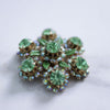 Vintage Green and Aurora Borealis Rhinestone Brooch by Unsigned Beauty - Vintage Meet Modern Vintage Jewelry - Chicago, Illinois - #oldhollywoodglamour #vintagemeetmodern #designervintage #jewelrybox #antiquejewelry #vintagejewelry