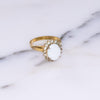 Vintage Opaline Cocktail Ring with Diamante Halo by Vintage Meet Modern - Vintage Meet Modern Vintage Jewelry - Chicago, Illinois - #oldhollywoodglamour #vintagemeetmodern #designervintage #jewelrybox #antiquejewelry #vintagejewelry
