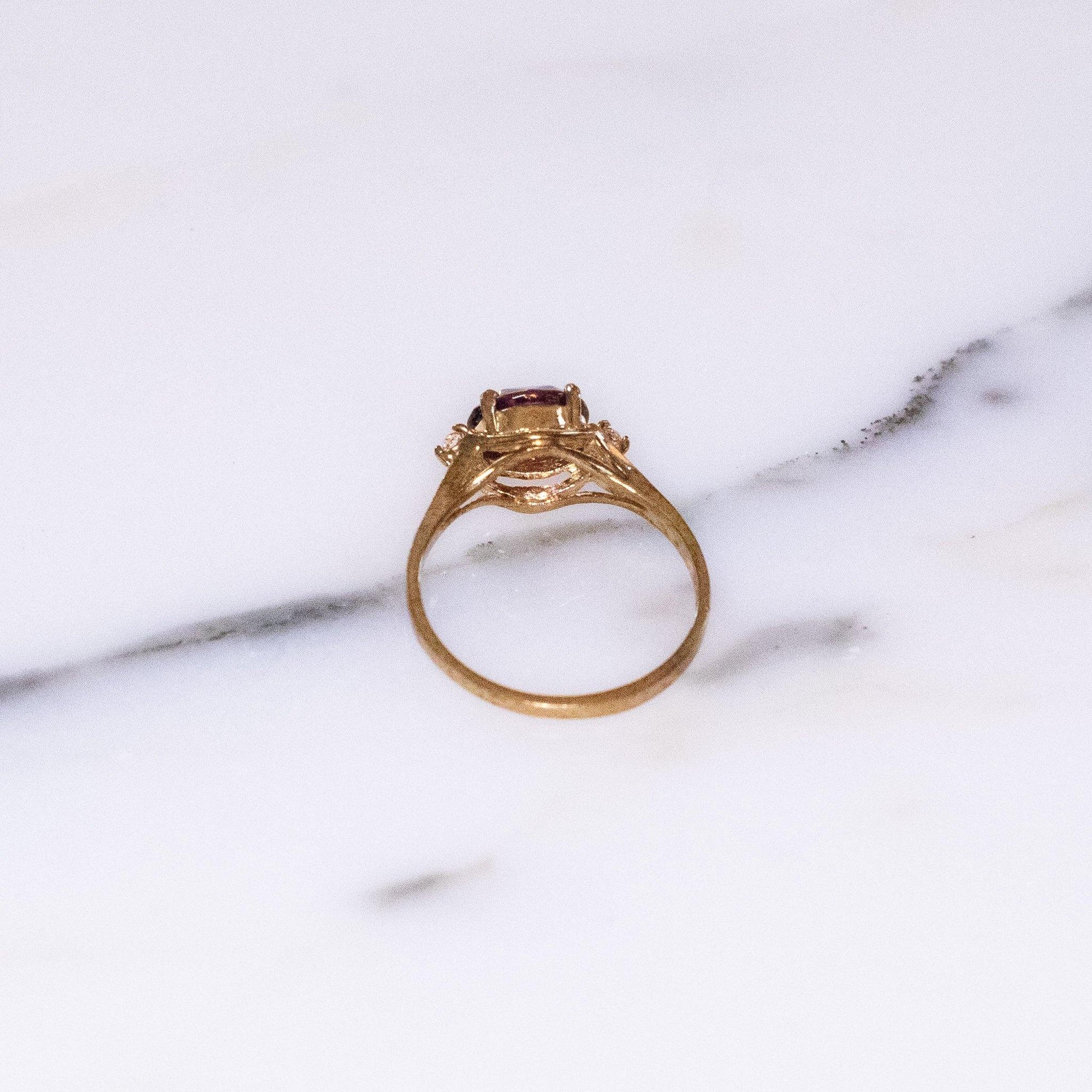 Amethyst Crystal, East/West Oval Setting, Diamante Crystal Accents by Vintage Meet Modern - Vintage Meet Modern Vintage Jewelry - Chicago, Illinois - #oldhollywoodglamour #vintagemeetmodern #designervintage #jewelrybox #antiquejewelry #vintagejewelry