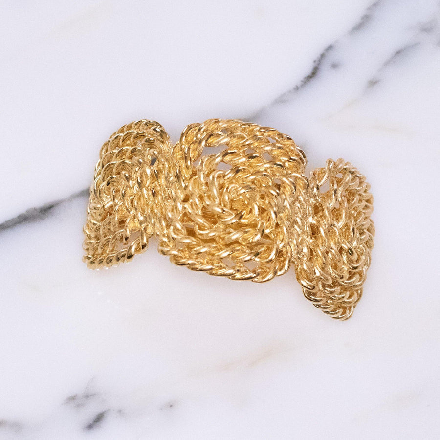 Vintage Made in France Large Gold Knot Design Large Curved Barrette by Vintage Meet Modern - Vintage Meet Modern Vintage Jewelry - Chicago, Illinois - #oldhollywoodglamour #vintagemeetmodern #designervintage #jewelrybox #antiquejewelry #vintagejewelry