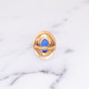 Vintage Blue Victorian Revival Style Statement Ring With faux Pearl Halo by Vintage Meet Modern  - Vintage Meet Modern Vintage Jewelry - Chicago, Illinois - #oldhollywoodglamour #vintagemeetmodern #designervintage #jewelrybox #antiquejewelry #vintagejewelry
