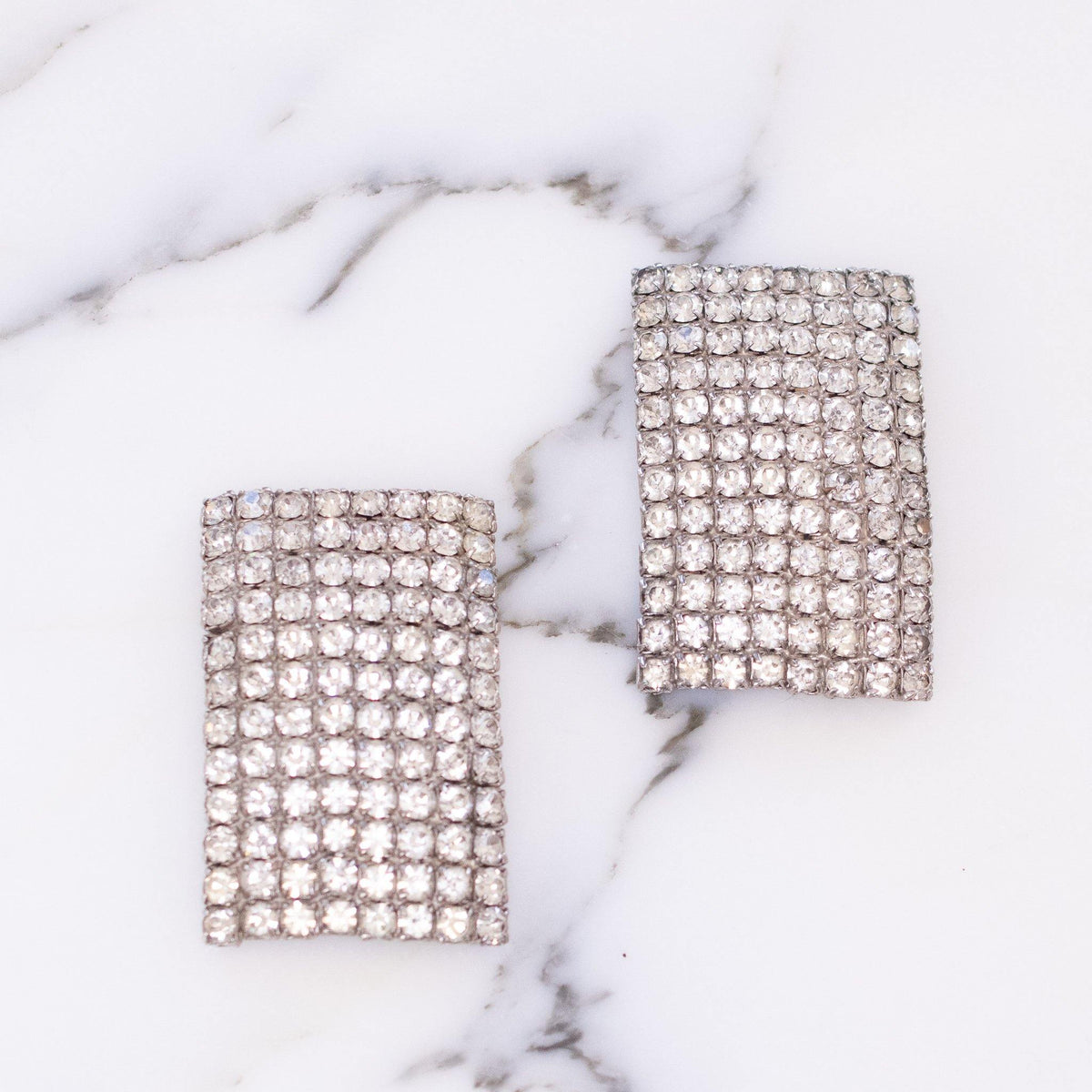 Vintage Art Deco Shoe Clips with Rhodium Plating