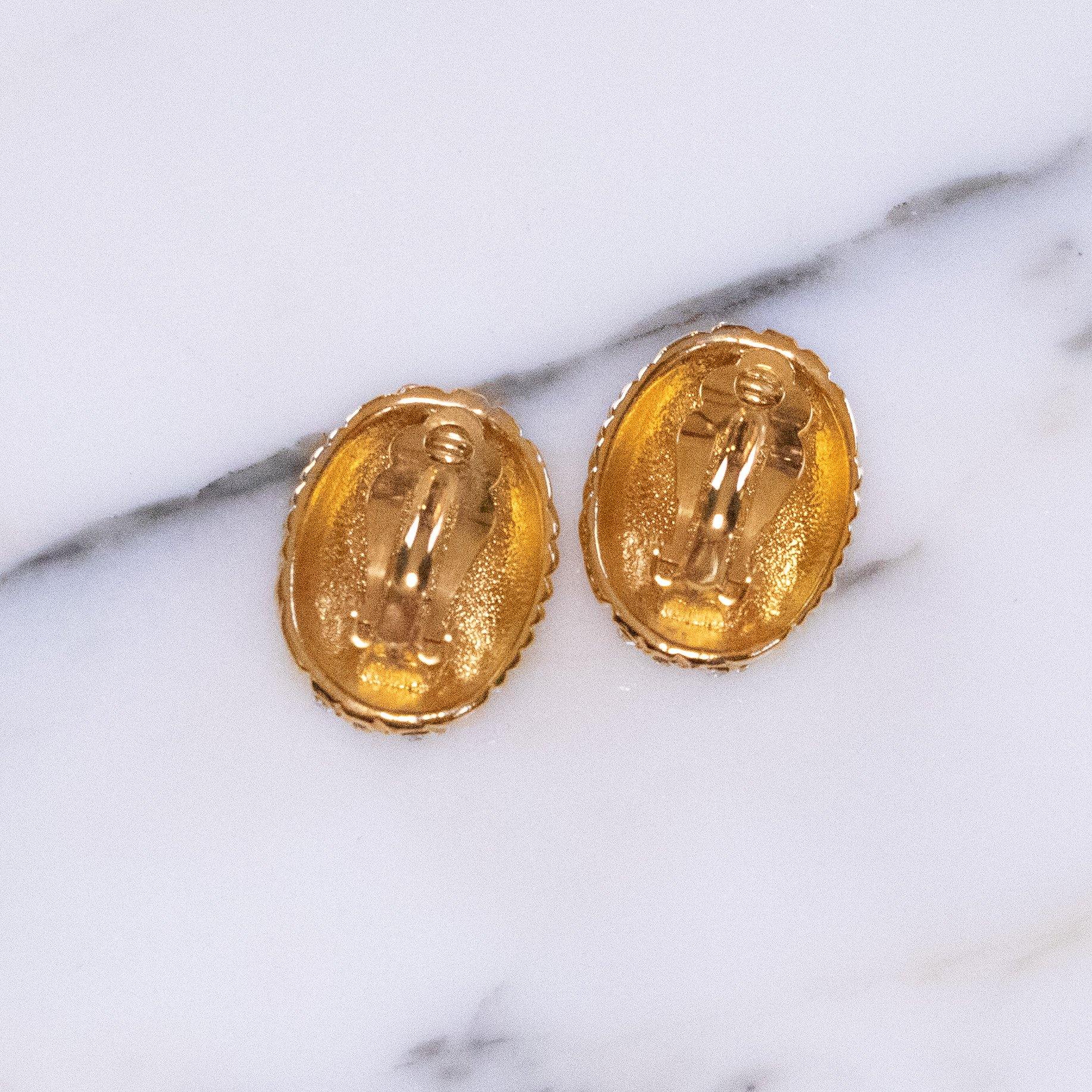 Vintage Joan Rivers  Gold Earrings Line Design with Pave Rhinestones by Joan Rivers - Vintage Meet Modern Vintage Jewelry - Chicago, Illinois - #oldhollywoodglamour #vintagemeetmodern #designervintage #jewelrybox #antiquejewelry #vintagejewelry