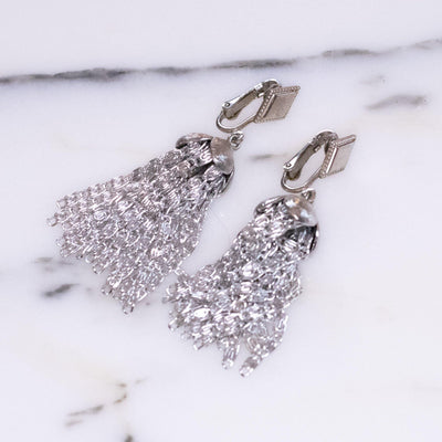 Vintage Sarah Coventry Silver Tassel Earrings by Sarah Coventry - Vintage Meet Modern Vintage Jewelry - Chicago, Illinois - #oldhollywoodglamour #vintagemeetmodern #designervintage #jewelrybox #antiquejewelry #vintagejewelry