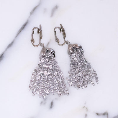 Vintage Sarah Coventry Silver Tassel Earrings by Sarah Coventry - Vintage Meet Modern Vintage Jewelry - Chicago, Illinois - #oldhollywoodglamour #vintagemeetmodern #designervintage #jewelrybox #antiquejewelry #vintagejewelry