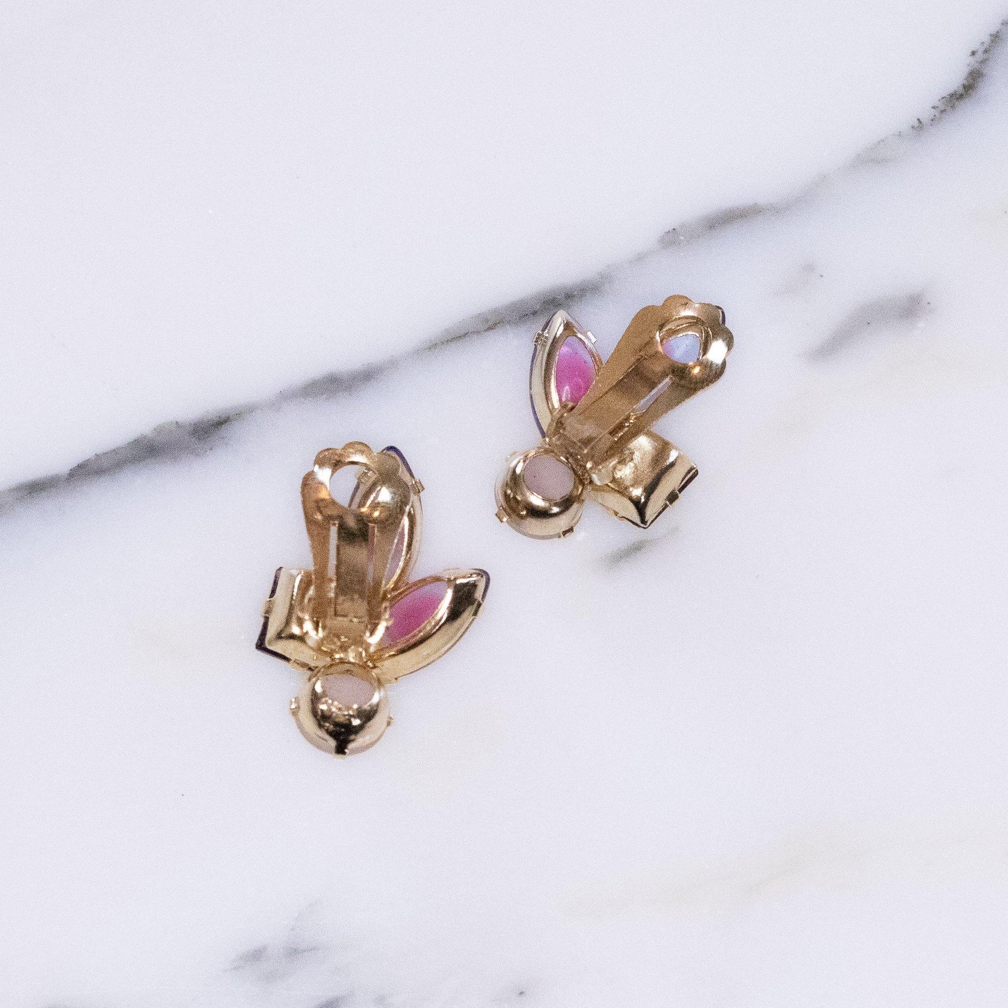Vintage Pink and Purple Rhinestone Statement Earrings by 1950s - Vintage Meet Modern Vintage Jewelry - Chicago, Illinois - #oldhollywoodglamour #vintagemeetmodern #designervintage #jewelrybox #antiquejewelry #vintagejewelry