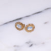 Vintage Dainty Opaline Glass Earrings with Gold Tone Setting by Vintage Meet Modern  - Vintage Meet Modern Vintage Jewelry - Chicago, Illinois - #oldhollywoodglamour #vintagemeetmodern #designervintage #jewelrybox #antiquejewelry #vintagejewelry