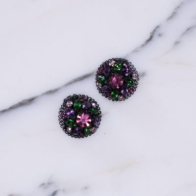 Vintage Made in Austria Purple, Green and Black Earrings by Made in Austria - Vintage Meet Modern Vintage Jewelry - Chicago, Illinois - #oldhollywoodglamour #vintagemeetmodern #designervintage #jewelrybox #antiquejewelry #vintagejewelry