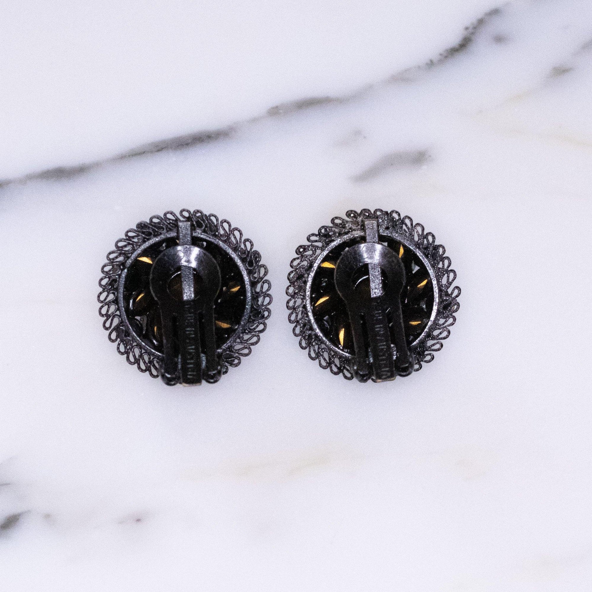 Vintage Made in Austria Purple, Green and Black Earrings by Made in Austria - Vintage Meet Modern Vintage Jewelry - Chicago, Illinois - #oldhollywoodglamour #vintagemeetmodern #designervintage #jewelrybox #antiquejewelry #vintagejewelry