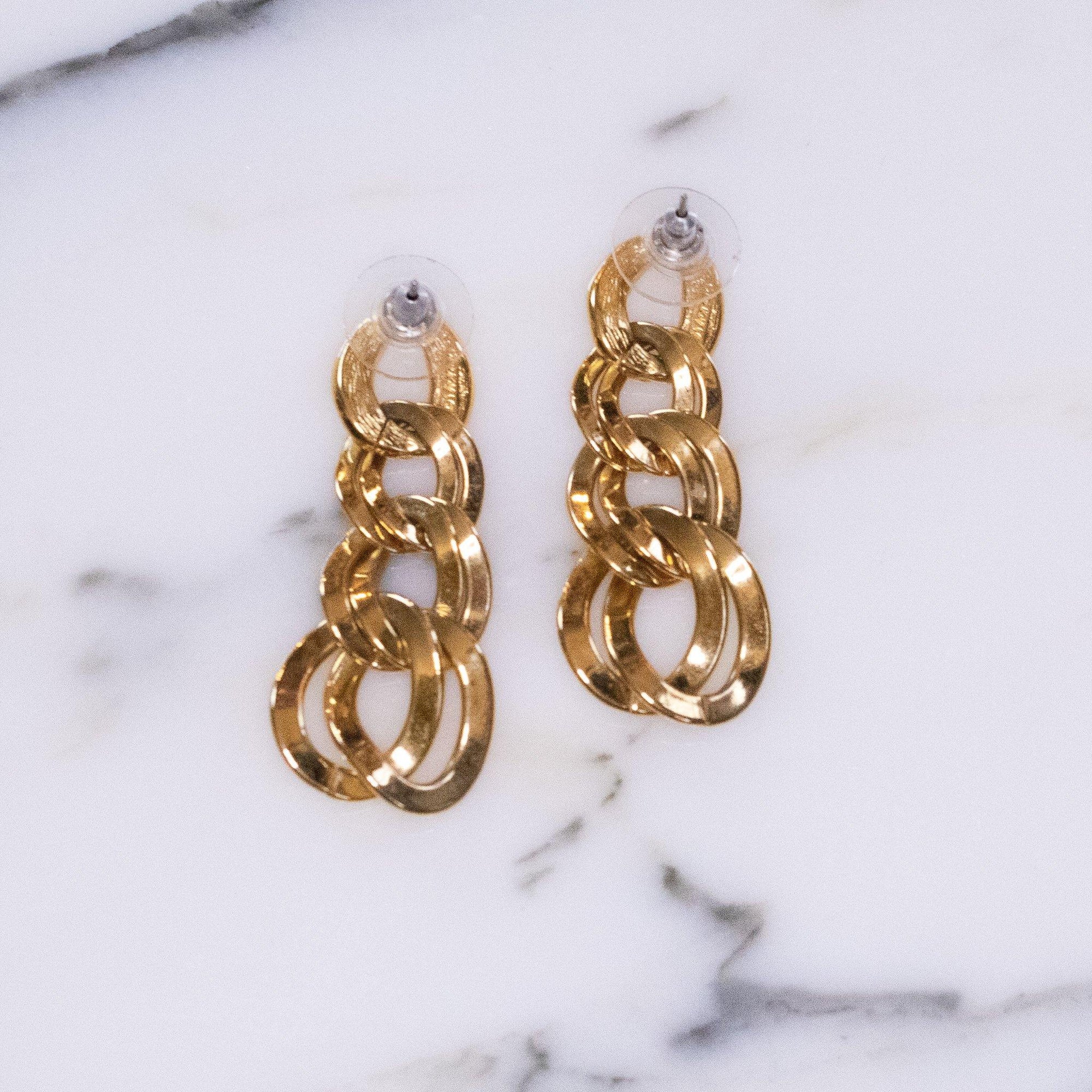 Vintage Monet Gold Chain Drop Earrings by Monet - Vintage Meet Modern Vintage Jewelry - Chicago, Illinois - #oldhollywoodglamour #vintagemeetmodern #designervintage #jewelrybox #antiquejewelry #vintagejewelry