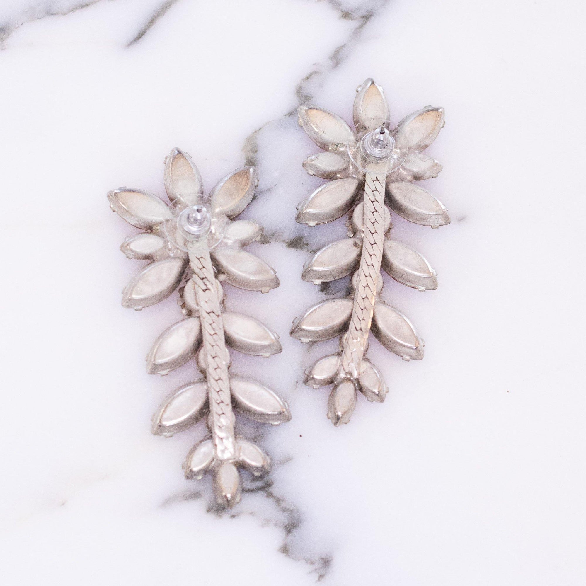 Red Rhinestone and Diamante Crystal Statement Earrings by Vintage Meet Modern - Vintage Meet Modern Vintage Jewelry - Chicago, Illinois - #oldhollywoodglamour #vintagemeetmodern #designervintage #jewelrybox #antiquejewelry #vintagejewelry