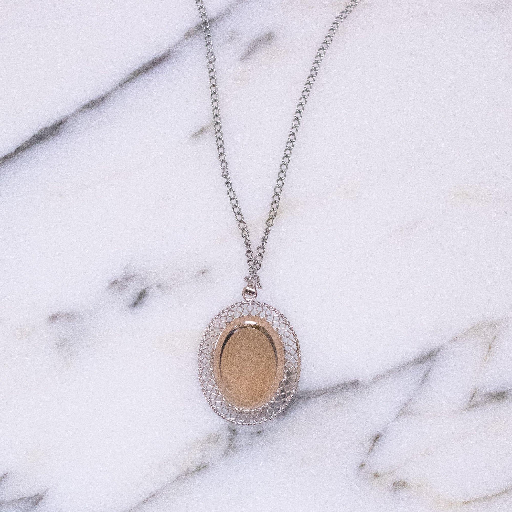 Vintage Whiting and Davis Hematite Pendant Necklace Set in Silver Tone by Whiting and Davis - Vintage Meet Modern Vintage Jewelry - Chicago, Illinois - #oldhollywoodglamour #vintagemeetmodern #designervintage #jewelrybox #antiquejewelry #vintagejewelry