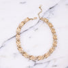 Vintage Crown Trifari Gold Necklace with Faux Pearls and Diamante Crystals by Crown Trifari - Vintage Meet Modern Vintage Jewelry - Chicago, Illinois - #oldhollywoodglamour #vintagemeetmodern #designervintage #jewelrybox #antiquejewelry #vintagejewelry