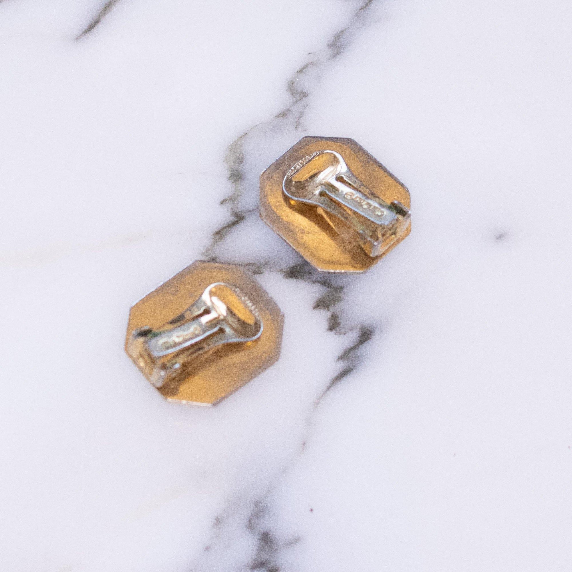 Vintage Christian Dior Gold and Blue Earrings by Christian Dior - Vintage Meet Modern Vintage Jewelry - Chicago, Illinois - #oldhollywoodglamour #vintagemeetmodern #designervintage #jewelrybox #antiquejewelry #vintagejewelry