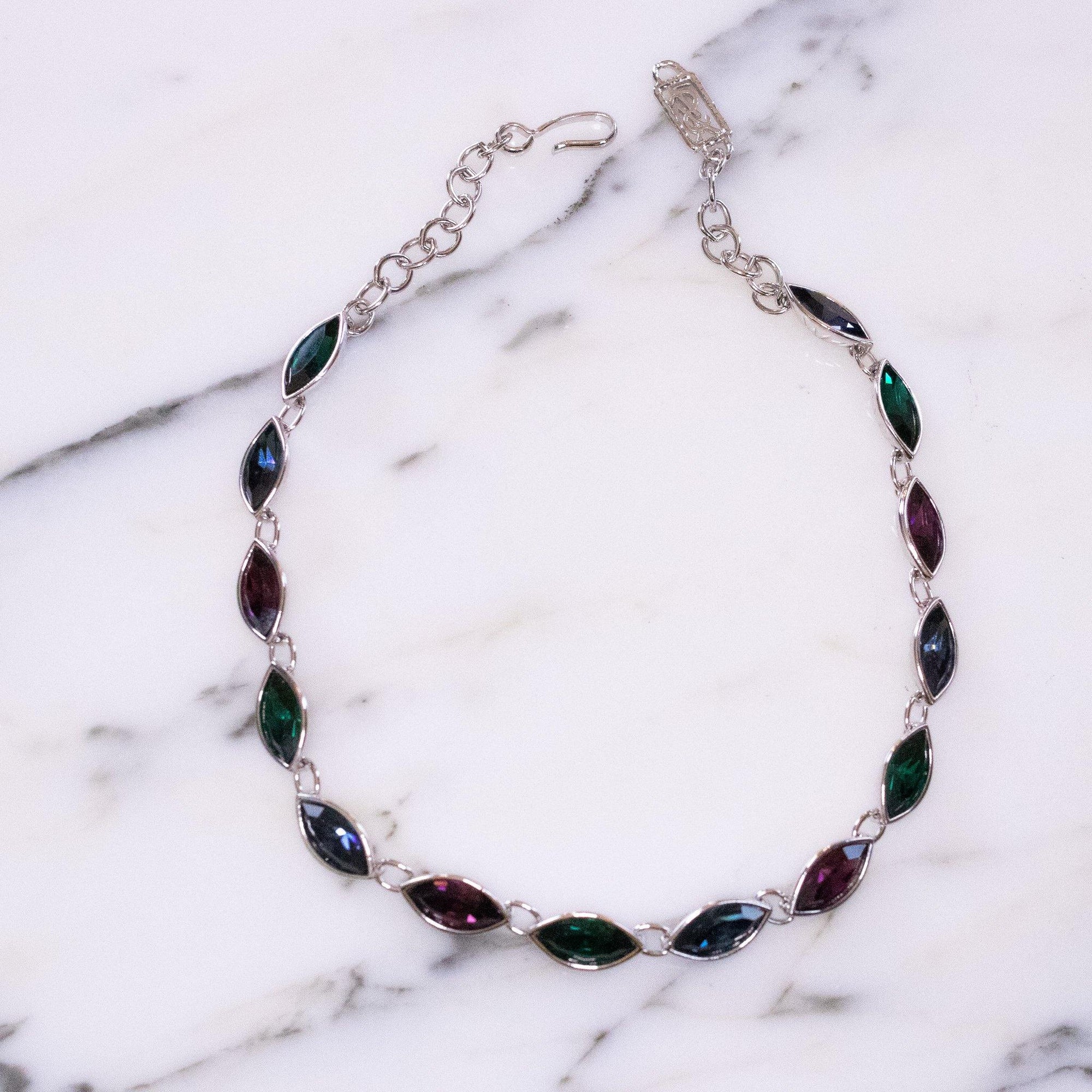 Jewel Tone Rhinestone Necklace by Yves Saint Laurent by YSL - Vintage Meet Modern Vintage Jewelry - Chicago, Illinois - #oldhollywoodglamour #vintagemeetmodern #designervintage #jewelrybox #antiquejewelry #vintagejewelry