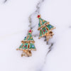 Rhinestone Christmas Tree Clip Earrings by 1980s - Vintage Meet Modern Vintage Jewelry - Chicago, Illinois - #oldhollywoodglamour #vintagemeetmodern #designervintage #jewelrybox #antiquejewelry #vintagejewelry