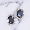 Vintage Hematite and Diamante Statement Earrings by Vintage Meet Modern  - Vintage Meet Modern Vintage Jewelry - Chicago, Illinois - #oldhollywoodglamour #vintagemeetmodern #designervintage #jewelrybox #antiquejewelry #vintagejewelry
