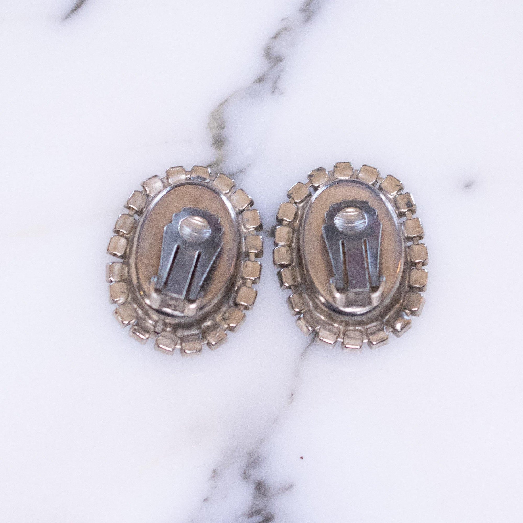 Vintage Hematite and Diamante Statement Earrings by Vintage Meet Modern - Vintage Meet Modern Vintage Jewelry - Chicago, Illinois - #oldhollywoodglamour #vintagemeetmodern #designervintage #jewelrybox #antiquejewelry #vintagejewelry