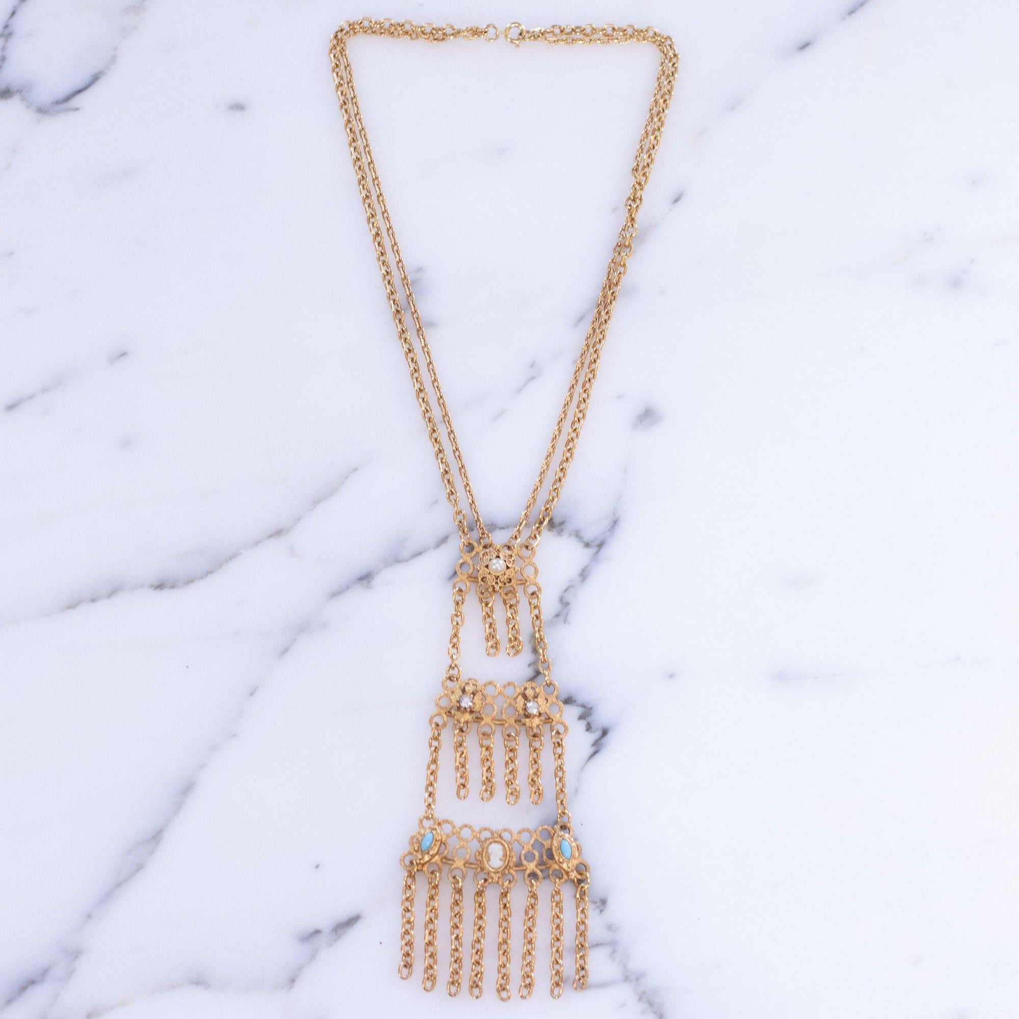 Florenza Tassel Necklace by Florenza - Vintage Meet Modern Vintage Jewelry - Chicago, Illinois - #oldhollywoodglamour #vintagemeetmodern #designervintage #jewelrybox #antiquejewelry #vintagejewelry