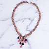 Vintage Kramer NY Pink and Black Rhinestone Tassel Necklace by Vintage Meet Modern - Vintage Meet Modern Vintage Jewelry - Chicago, Illinois - #oldhollywoodglamour #vintagemeetmodern #designervintage #jewelrybox #antiquejewelry #vintagejewelry