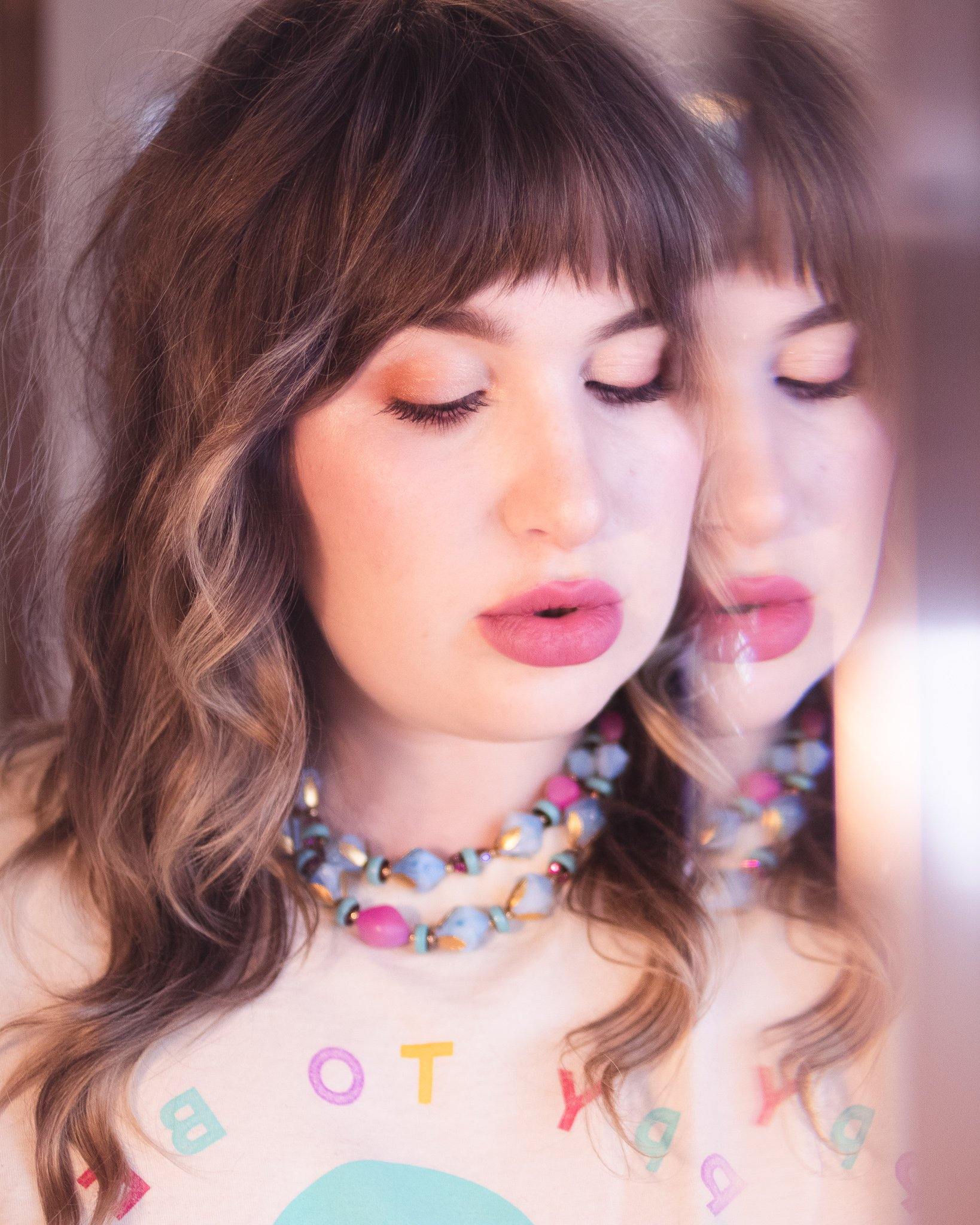 Vintage Deauville  Blue and Pink Lucite Double Strand Necklace by Deauville - Vintage Meet Modern Vintage Jewelry - Chicago, Illinois - #oldhollywoodglamour #vintagemeetmodern #designervintage #jewelrybox #antiquejewelry #vintagejewelry