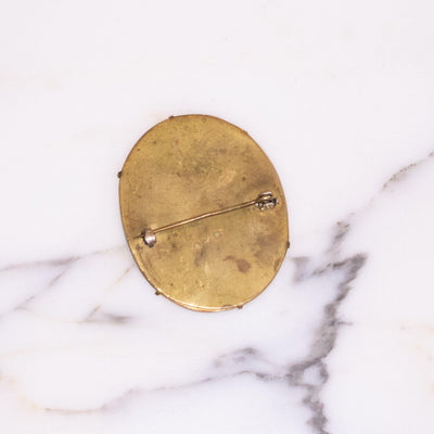 Hand Painted Purple Flower Limoges Brooch, Pin by Limoges - Vintage Meet Modern Vintage Jewelry - Chicago, Illinois - #oldhollywoodglamour #vintagemeetmodern #designervintage #jewelrybox #antiquejewelry #vintagejewelry