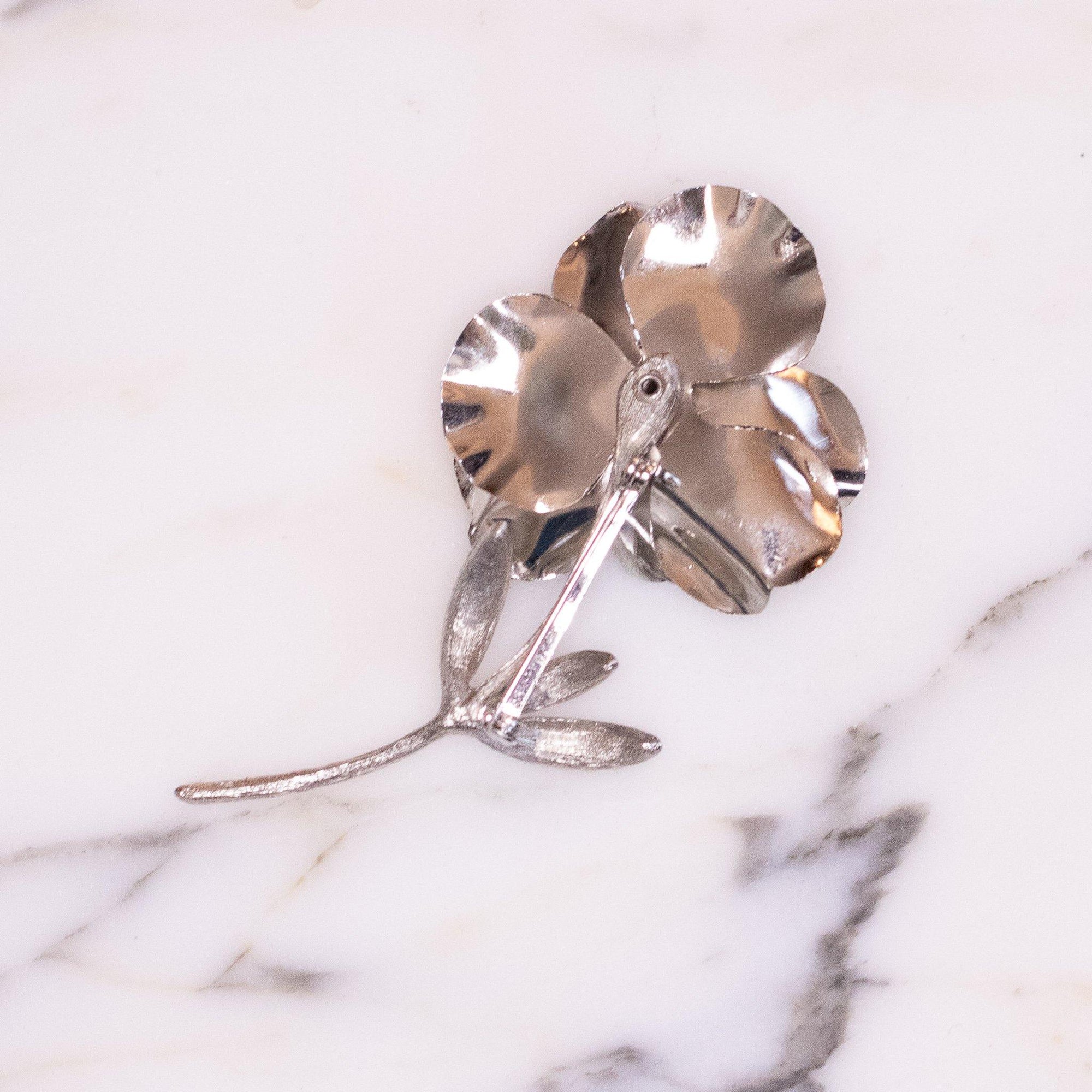 Vintage Huge Silver Rose Brooch by 1960s - Vintage Meet Modern Vintage Jewelry - Chicago, Illinois - #oldhollywoodglamour #vintagemeetmodern #designervintage #jewelrybox #antiquejewelry #vintagejewelry