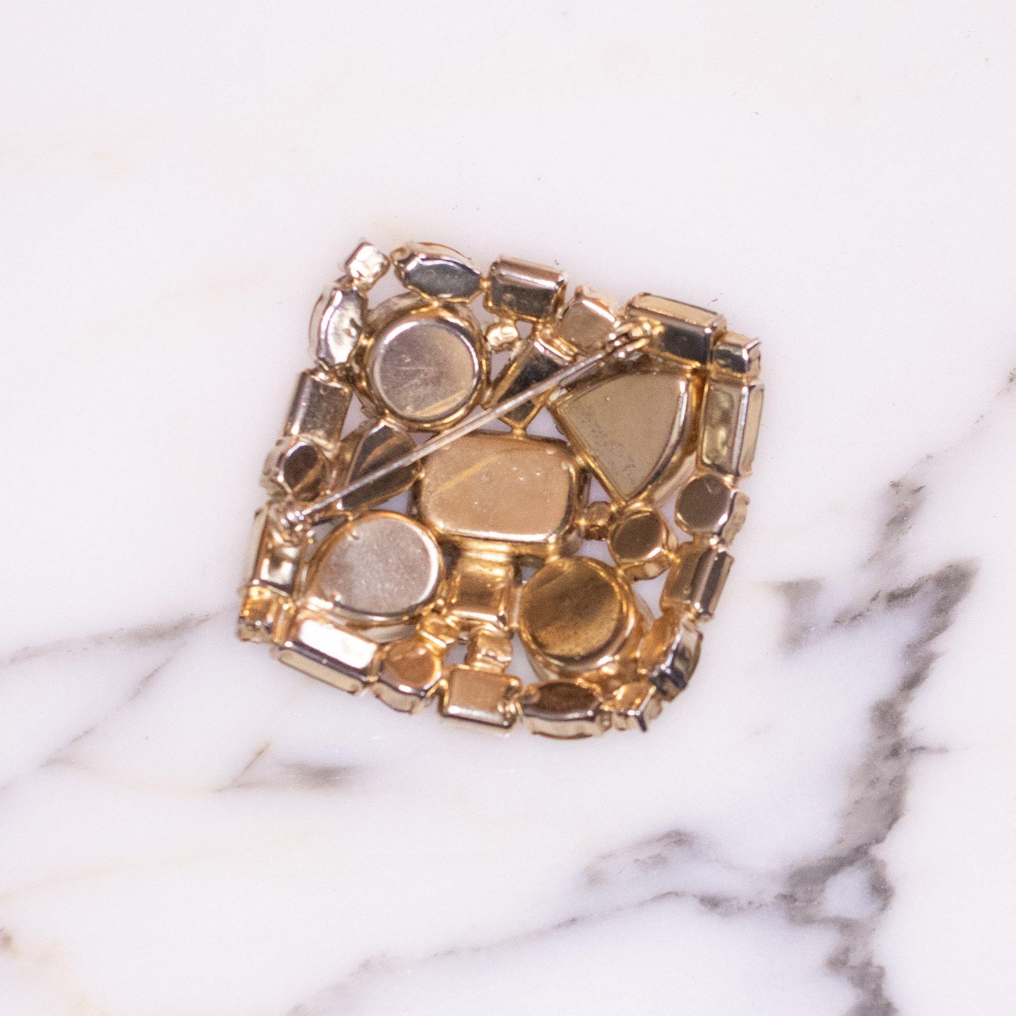 Vintage Rainbow Rhinestone Brooch by 1960s - Vintage Meet Modern Vintage Jewelry - Chicago, Illinois - #oldhollywoodglamour #vintagemeetmodern #designervintage #jewelrybox #antiquejewelry #vintagejewelry