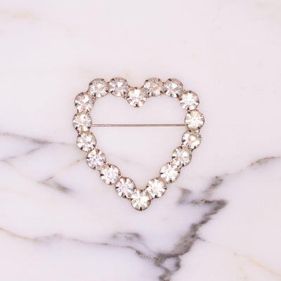 Vintage Rhinestone Heart Shaped Brooch by Czech - Vintage Meet Modern Vintage Jewelry - Chicago, Illinois - #oldhollywoodglamour #vintagemeetmodern #designervintage #jewelrybox #antiquejewelry #vintagejewelry