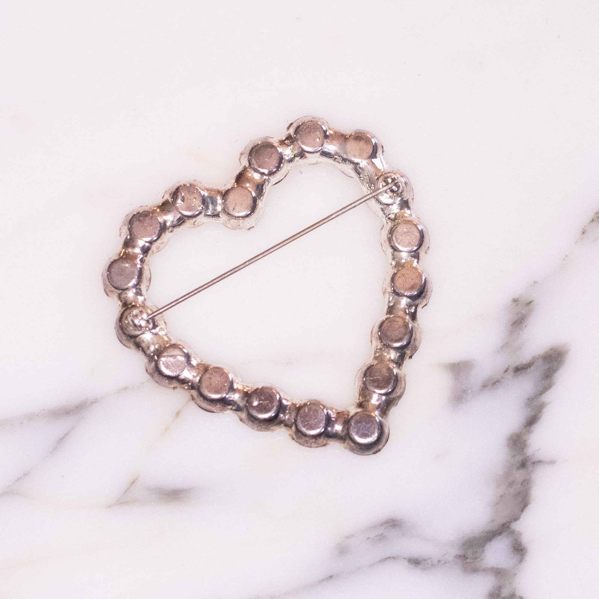 Vintage Rhinestone Heart Shaped Brooch by Czech - Vintage Meet Modern Vintage Jewelry - Chicago, Illinois - #oldhollywoodglamour #vintagemeetmodern #designervintage #jewelrybox #antiquejewelry #vintagejewelry