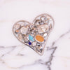 Vintage Kenneth Jay Lane Heart Colorful Rhinestone Brooch/Pin, Silver Tone by Kenneth Jay Lane - Vintage Meet Modern Vintage Jewelry - Chicago, Illinois - #oldhollywoodglamour #vintagemeetmodern #designervintage #jewelrybox #antiquejewelry #vintagejewelry