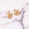 Vintage Crown Trifari Gold Tone White Enamel Leaf Earrings by Crown Trifari - Vintage Meet Modern Vintage Jewelry - Chicago, Illinois - #oldhollywoodglamour #vintagemeetmodern #designervintage #jewelrybox #antiquejewelry #vintagejewelry