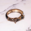 Vintage Double Leopard Hinged Bracelet by Unsigned Beauty - Vintage Meet Modern Vintage Jewelry - Chicago, Illinois - #oldhollywoodglamour #vintagemeetmodern #designervintage #jewelrybox #antiquejewelry #vintagejewelry