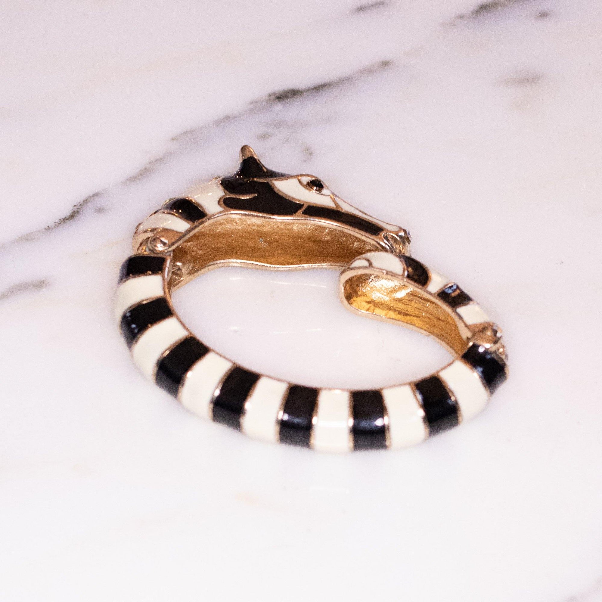 Vintage 1960s Zebra Bracelet by 1960s - Vintage Meet Modern Vintage Jewelry - Chicago, Illinois - #oldhollywoodglamour #vintagemeetmodern #designervintage #jewelrybox #antiquejewelry #vintagejewelry