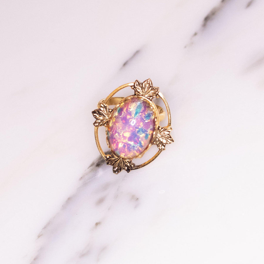 Vintage Czech Opaline Statement Ring by Vintage Meet Modern - Vintage Meet Modern Vintage Jewelry - Chicago, Illinois - #oldhollywoodglamour #vintagemeetmodern #designervintage #jewelrybox #antiquejewelry #vintagejewelry