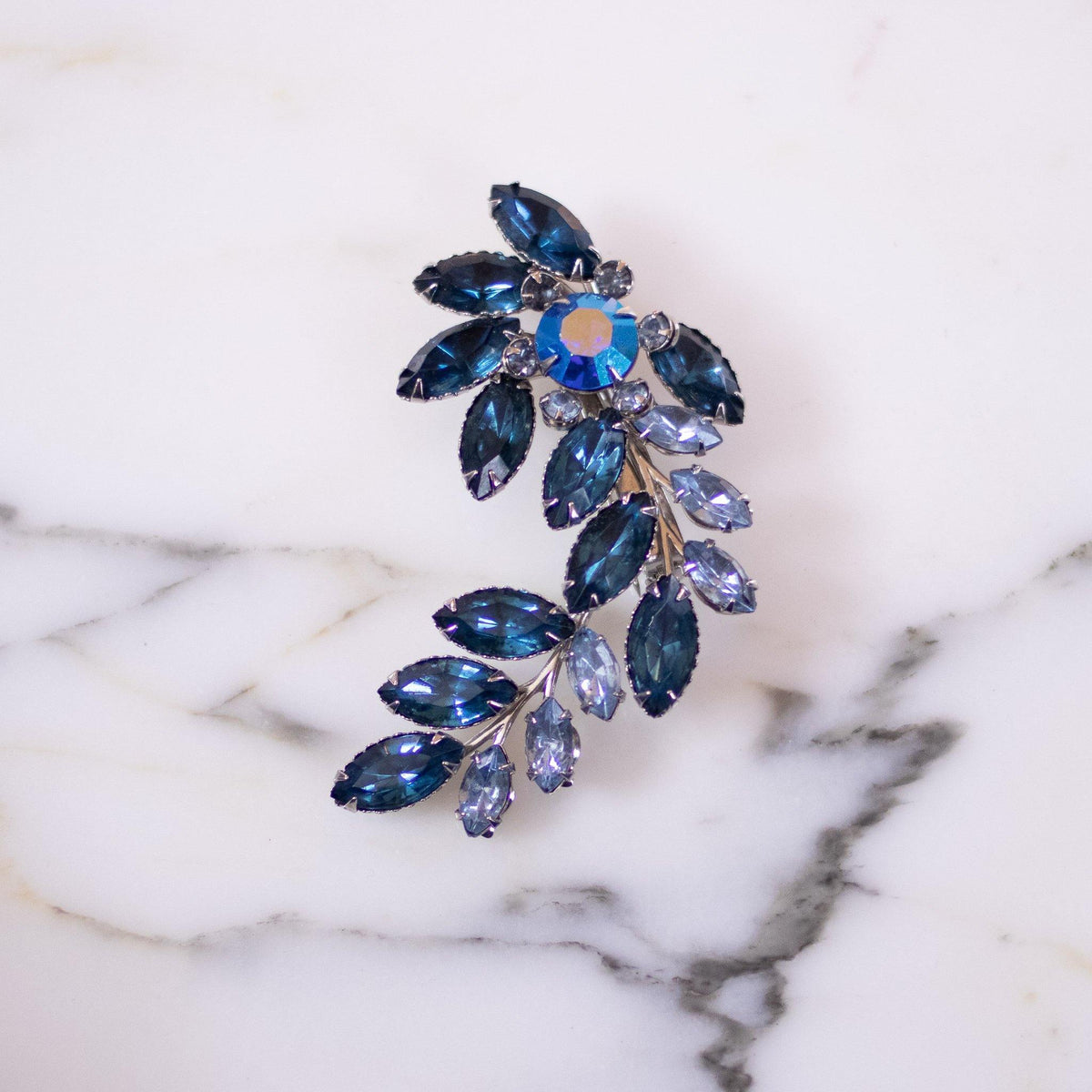 Vintage Radiant Blue Spray Style Brooch